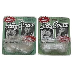 ⭐️ 4/$25 Set of Two Amazing Westminster Silly Straw Glasses New Sealed package